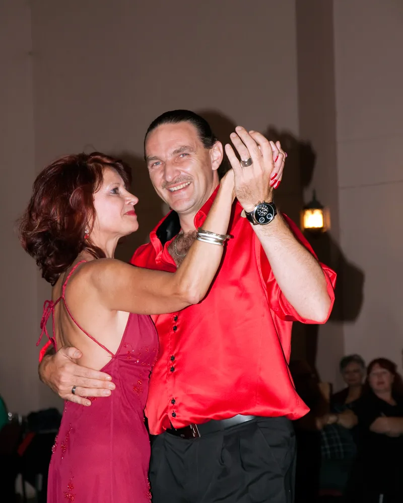 Private couple dance lessons in Centurion at House of Dance LABDS A private couple in confident closed hold during a Latin and Ballroom dance lesson in Centurion